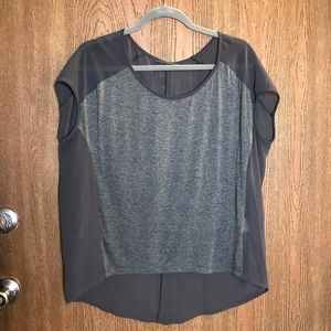 Velvet by Graham & Spencer Gray Sheer Back Top